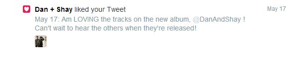 tweet life from dan and shay