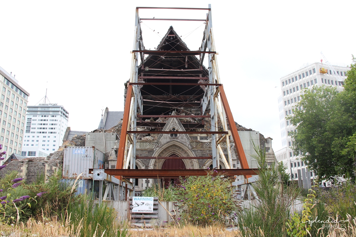 The Anglican Cathedral - in ruins after the earthquakes.
