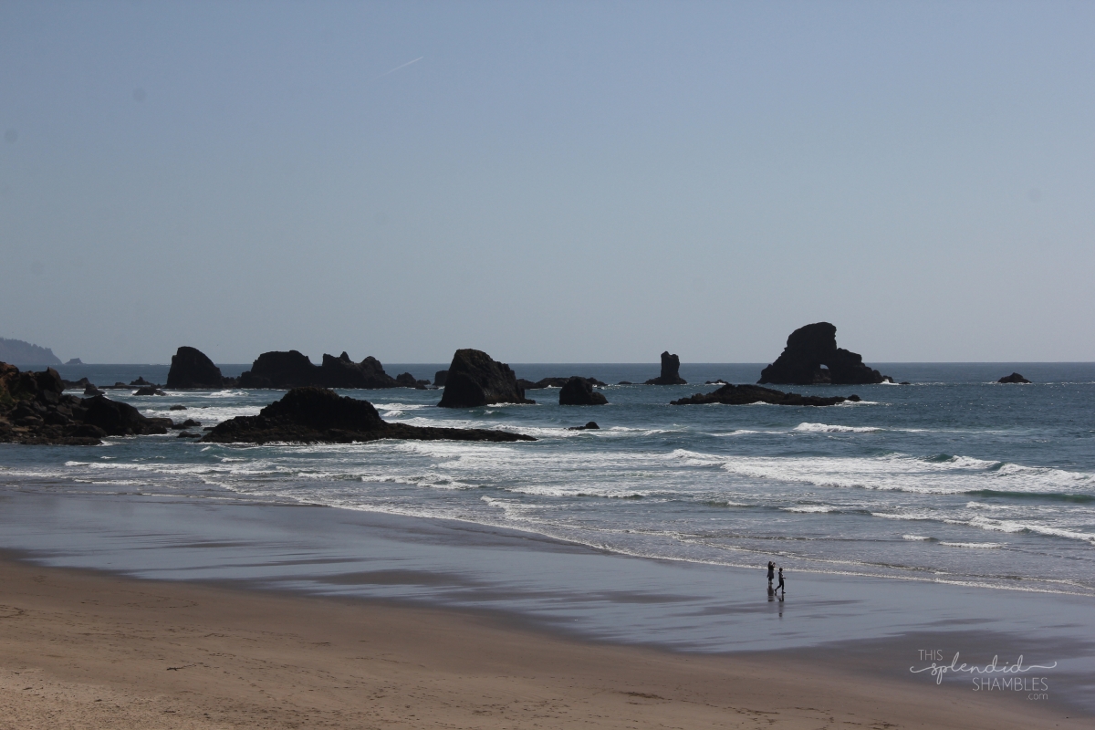 Rock formations just off the coast of Cannon Beach in Oregon, United States of America.