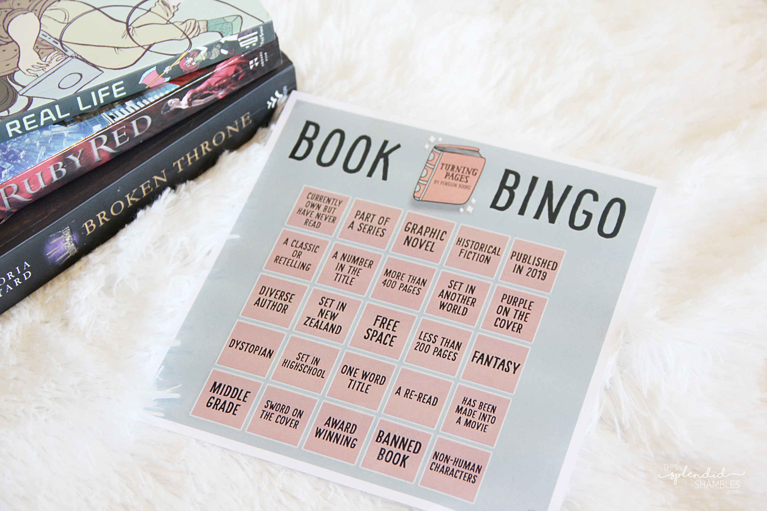 Turning Pages Book Bingo Penguin NZ This Splendid Shambles